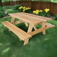 thumbnail image 6 of All Things Cedar 6-Ft Outdoor Picnic Table, Handcrafted Wooden Patio Bench, 6 of 10