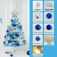 thumbnail image 7 of YOHAVEN Mini Blue Desktop Christmas Tree, 17.7" Small Tabletop Holiday Decoration with Ornaments, Lights, Snowflakes, Gift Boxes for Home, Office, Store Decor, 7 of 7