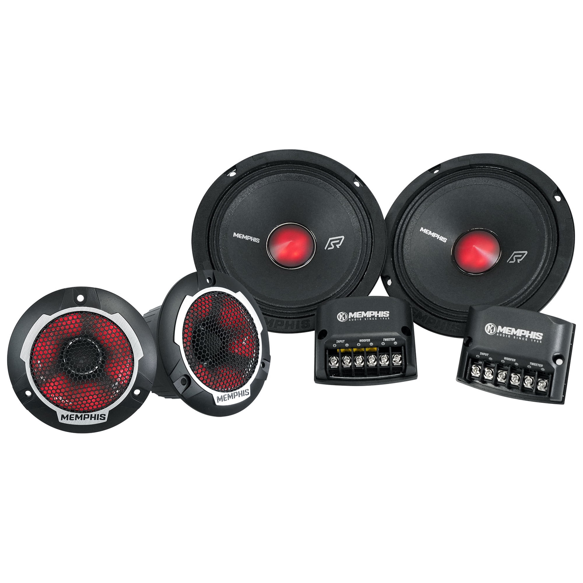 Pair Memphis Audio SRXP62CV2 SRX Pro 6.5" 250w Component Car Speakers w/ LED