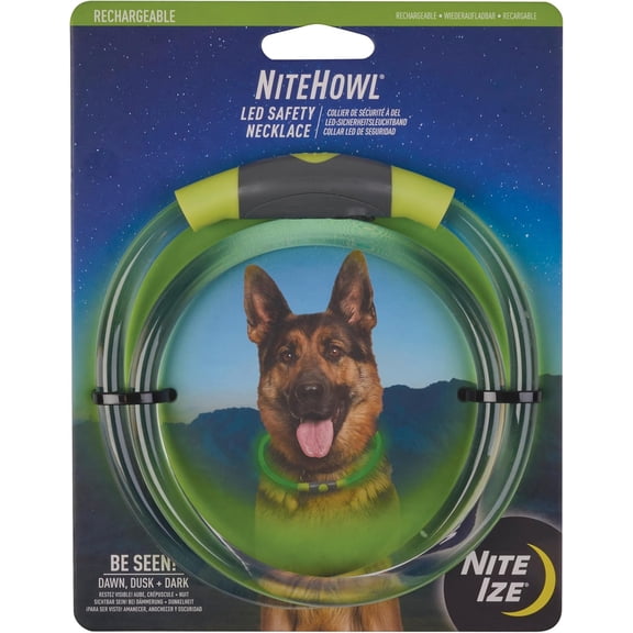 Nite Ize NiteHowl Rechargeable Green LED Saftey Necklace for Dogs 12-27in.