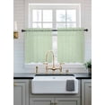 thumbnail image 2 of Sage Green Striped Tier Curtains 36 Inch Length,Sheer Curtains for Bedroom Living Room Window Modern Simple Farmhouse Beige Rod Pocket Drapes Kitchen Curtains Small Half Window 27.5"x36" 2 Panels, 2 of 6
