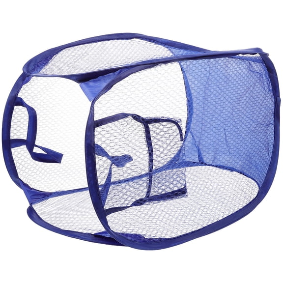 FOMIYES Pop-Up Laundry Hamper Blue Collapsible Mesh for Storage