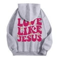 thumbnail image 4 of TrendOFT Christian Hoodies for Women Love Like Jesus Graphic Sweatshirt Bible Verse Religious Pullover Tops Grey S, 4 of 8