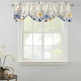 thumbnail image 5 of Tie Up Valance for Windows Blue Flowers Curtains Valances Rod Pocket Valance Window Treatments Eucalyptus Leaf Floral Berry Branch Balloon Curtains for Kitchen Living Room Bedroom 54x18 Inch, 5 of 9