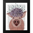 thumbnail image 2 of Fab Funky 12x14 Black Modern Framed Museum Art Print Titled - Pig and Lilac Flowers Book Print, 2 of 5