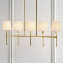 JONATHAN Y Sophie 38.5" 5-Light Modern Midcentury Iron Linear LED Pendant, Brass Gold
