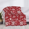 thumbnail image 3 of Honeii Ho Funny Christmas print throw blanket, crafted from cozy cotton flannel, offers versatile home decor as a bedding suitable for all seasons.-, 3 of 6