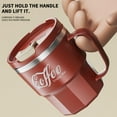 thumbnail image 4 of 13Oz Reusable Coffee Cups with Lids, Mug with A Handle and Lid, Stainless Steel Insulated Travel Coffee Cup, Thermos Cup for Keep Hot/Ice Coffee, Tea and Beer (Red), 4 of 6