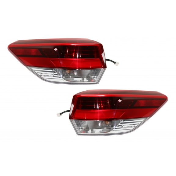 For Toyota Highlander Tail Light Assembly 2017 Driver and Passenger Side Pair LED Outer CAPA Replacement For TO2804132, TO2805132 | 81560-0E160, 81550-0E160