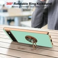 thumbnail image 3 of for Google Pixel 6A Case, Built-in 360 Rotation Ring Holder with Screen Protector & Camera Lens Protector, Luxury Shiny Electroplated Edged Shockproof Protective Phone Cover (Mint/Golden), 3 of 13