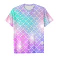 thumbnail image 3 of WOYY Toddler Girls Short Sleeve Crew Neck T-Shirt Scale Print Summer T Shirt, Sizes 3-13, 3 of 3