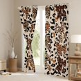 thumbnail image 3 of jejeloiu Leopard Print Bowknot Black Out Curtains,Girls Brown Bow Curtains Pack of 2 (42x63 Each) For Girl Kids, 3 of 6
