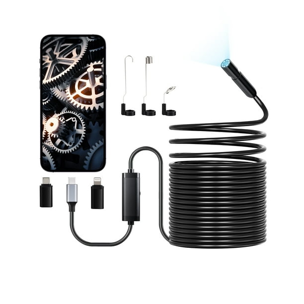 Cámara endoscópica VEVOR 1920P HD Boroscopio para Android e iOS con cable de 15 m