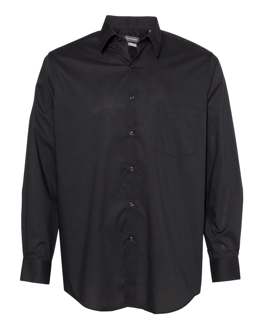 Van Heusen Mens Broadcloth Point Collar Solid Shirt, 3XL, Black