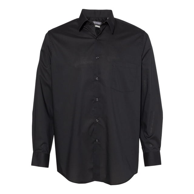 Van Heusen Chemise Homme Col Pointu en Broadcloth, L, Noir