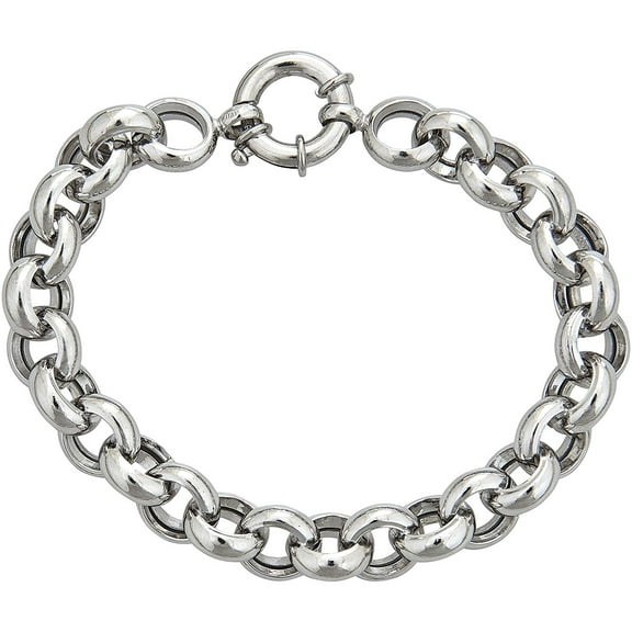 Decadence Sterling Silver 10mm Polished Rollo Bracelet