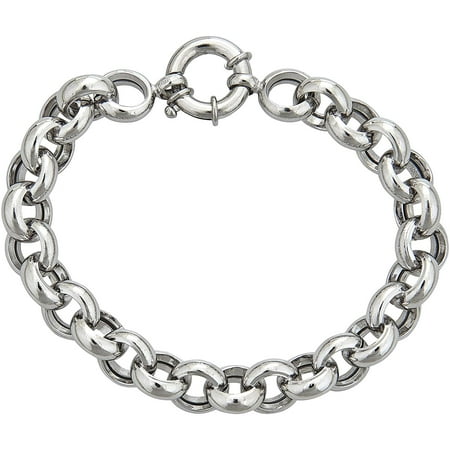 Decadence Sterling Silver 10mm Polished Rollo Bracelet