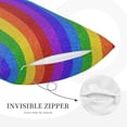thumbnail image 3 of Pofeuu Colorful Glitter Rainbow Print Polyester Microfiber Plush Pillowcases, Super Soft and Cozy Pillow Case Covers with Envelop Closure（Pillow core not included）-20"x30", 3 of 6