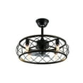 thumbnail image 5 of Miumaeov Industrial Caged Ceiling Fan with Lights Remote Control 18" Matte Black Farmhouse Ceiling Fan with Light for living room, 5 of 12