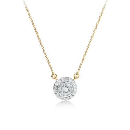 - 1/5 cttw Round Diamond Pendant Necklace 14kt Yellow Gold