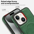thumbnail image 5 of Magnetic for iPhone 14 Premium PU Leather Case,Built-in Invisible Stand [Compatible with Magsafe] Protective Slim Kickstand Phone Cover Compatible with iPhone 14, Darkgreen, 5 of 10