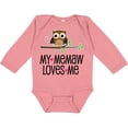thumbnail image 3 of Inktastic My Memaw Loves Me Girl Owl Girls Long Sleeve Baby Bodysuit, 3 of 5