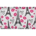 thumbnail image 2 of Eiffel Tower Kitchen Curtains 2 Panels UV Protected Tier Curtains, Half Window Curtains Kitchen Tiers for Guest Room Bathroom Sink Laundry Room Basement,24 x 27 Inch, 2 of 7