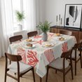 thumbnail image 6 of Red Orange Coastal Table Cloth Waterproof Tablecloths, Summer Beach Starfish Coral Nautical Rustic Tablecloth Dining Table Cover for Kitchen Party Tabletop Outdoor, Rectangle Tablecloth 52x70 Inch, 6 of 9
