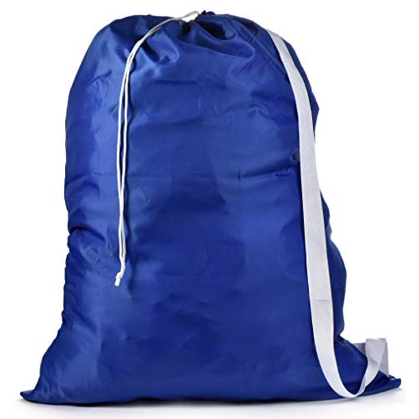 Shoulder Strap Laundry Bag Drawstring Locking Closure, Durable Nylon
