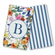 Creative Products Wildflower Monogram - B 16 x 25 Tea Towel Set of 2