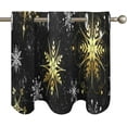 thumbnail image 5 of 2 Piece Fashion Curtain, Living Room Bedroom, Fashion Curtain Decorative Curtains for Windows Compatible with Christmas Decorations Snowflakes Golden Black, 5 of 6
