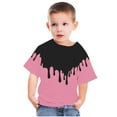 thumbnail image 3 of Toddler Boys Girls Short Sleeve T-Shirts Unisex Crew Neck Trendy Printed Casual Tee Children Summer 2024 Casual TopsPink,4-5 Years, 3 of 5