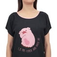 thumbnail image 5 of Bimba Women's Pig Pattern Nightwear Solid T - Shirt And Shorts 2 Pcs Set - 16, 5 of 5