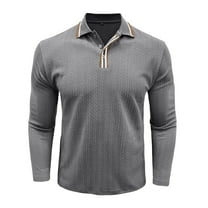 AnuYalue Mens Knit Shirt Lightweight Ribbed Collared Golf Shirts Casual Button Up Long Sleeve Pullover Vintage Jacquard Tops