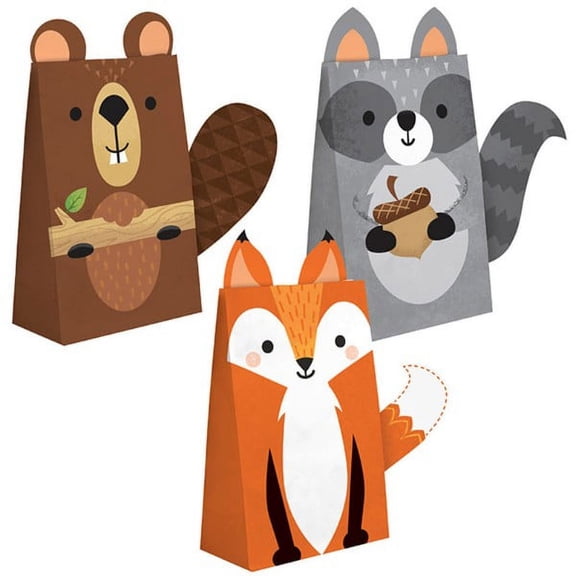 Creative Converting  4.5 x 8 in. Woodlands Paper Treat Bags, 8 Count