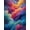 Abstract Watercolor Cloud Explosion, variant on Ocean Sunset Starry Night Beach Canvas Wall Art 15.75x11.81 Inches