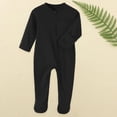 thumbnail image 2 of GCETTIC Baby Gender Neutral Zip Front Footed Sleep N Play Pajamas, Sizes Preemie Black 6-9Month, 2 of 9