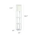 thumbnail image 4 of Simple Designs 62.5" Three Shelf Etagere Organizer Storage Floor Lamp With White Linen Shade For Living Room, Bedroom, Office, Hallway, White, With Color Changing Led Bulb Included, 4 of 6