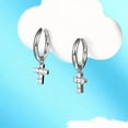 thumbnail image 5 of Limerencia Hypoallergenic Pure Titanium Earrings with Cross  Zirconia Dangles Fine Women's Earrings, 5 of 5