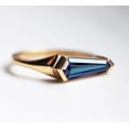 thumbnail image 5 of Tapered Baguette-Cut Lab-Created London Blue Topaz Bar-Set Fancy Ring in 925 Sterling Silver – Elegant Jewelry for Her, 5 of 6