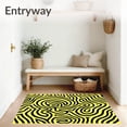 thumbnail image 3 of ODIKA 6'x9' Machine Washable Non-Slip Area Rug, Interlocking Spiral Wave Artistic High Traffic Rug, Yellow, 532835, 3 of 7