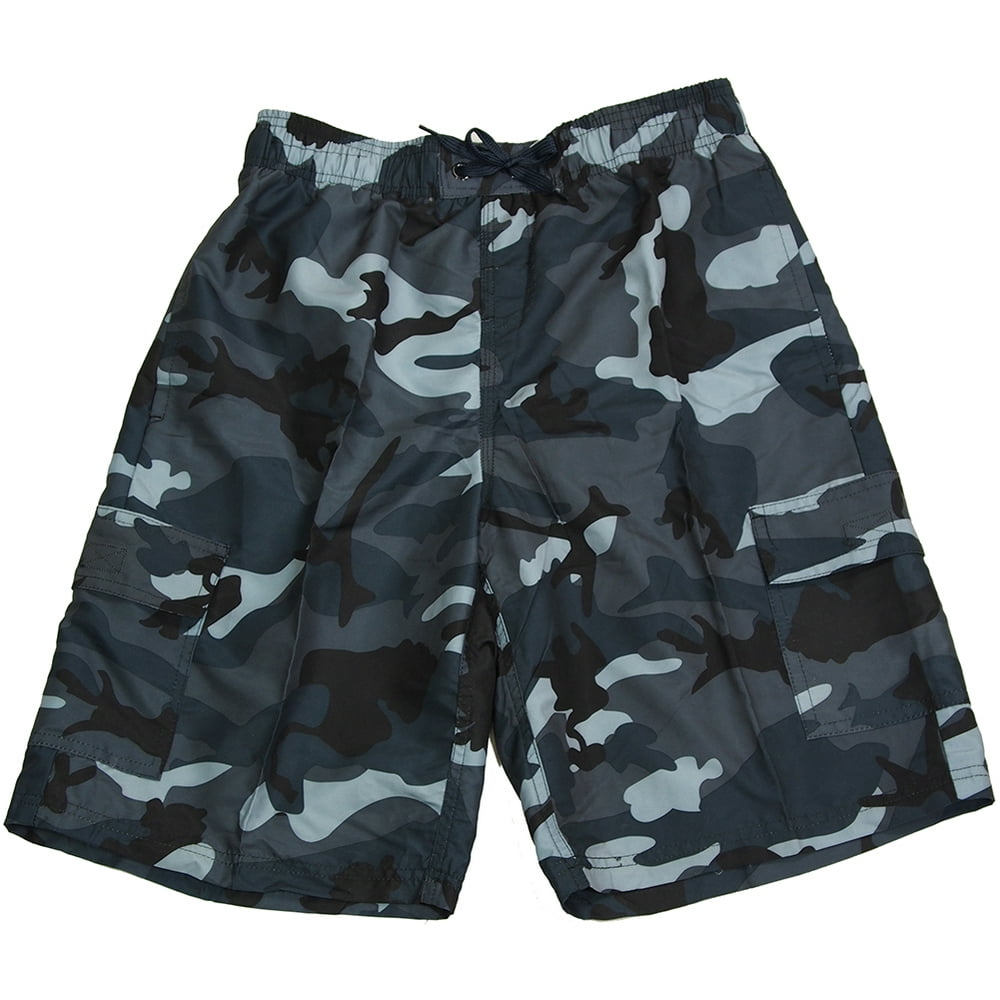NORTY - Norty Mens Cargo Solid with Stripe Boardshort Swim Trunks 41577 ...