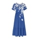 thumbnail image 4 of Vestido de Manga Corta para Mujeres Vestido de Verano de Cuello Redondo Impreso, Poliéster de Tamaño Verdadero Diario Y Vestido de Fiesta, 4 of 4