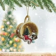 thumbnail image 4 of Beagle in Teacup Christmas Ornament with Santa Hat and Mini Tree, Festive Hanging Decor for Dog Lovers and Holiday Season Decorations - D, 4 of 9