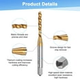 thumbnail image 2 of Uxcell 2-Pack 4-40 UNC Grifo de Flute Espiral, Grifo de Rosca a la Derecha Recubierto de Titanio HSS, 2 of 7