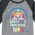 thumbnail image 3 of Paw Patrol - Just A Pup Who Loves Snow - Toddler And Youth Raglan Graphic T-Shirt, 3 of 5