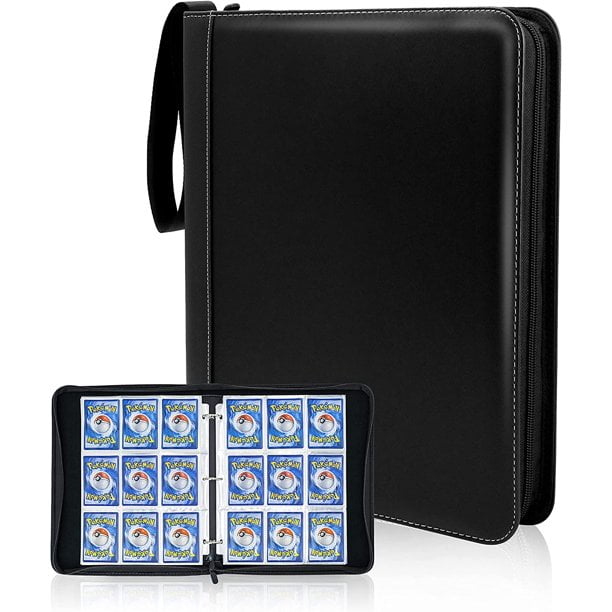 Other Sports Cards Hockey Cards Sentinol Small Trading Card Binder Black, 1 Pack 4 Pocket Album Hold 160 Cards in Heavyweight Sleeves Mini Baseball Card Binder with Sleeves fits Football Cards 