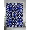 thumbnail image 5 of Shower Curtains Boho Blue Flower Bath Curtain Abstract BohemianStyle Waterproof Bathroom Shower Curtain Set with Hooks Decoration 72 x 72 Inches, 5 of 7