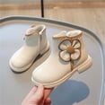 thumbnail image 5 of Bnwani Girls Boots Ankle PU Leather Fleece Lined Warm Soft Floral Soft-Soled Booties 15m-11 Years, 5 of 9