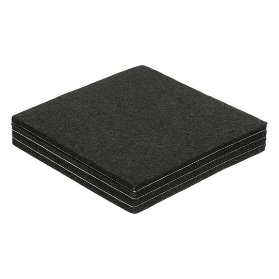 Felt Furniture Pads, 4Pack 5.12" x 5.12" Adhesive Backed Felt Non-slip Anti-scratch Chair Leg Protectors for Protecting Hardwood Floor, Black